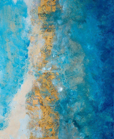 Coastline Vertical Abstract I White Modern Wood Framed Art Print with Double Matting by Pattinian, Merri