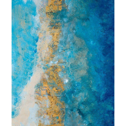 Coastline Vertical Abstract I Black Modern Wood Framed Art Print with Double Matting by Pattinian, Merri