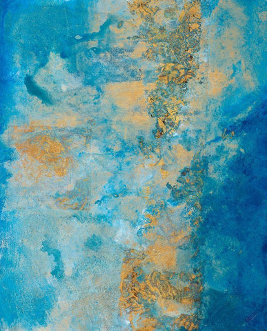 Coastline Vertical Abstract II White Modern Wood Framed Art Print with Double Matting by Pattinian, Merri