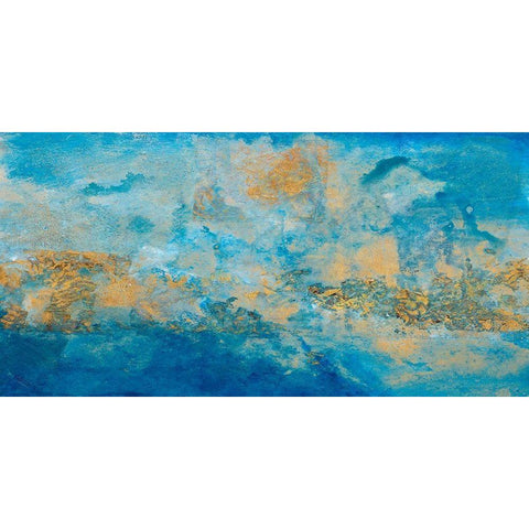 Coastline Abstract Gold Ornate Wood Framed Art Print with Double Matting by Pattinian, Merri
