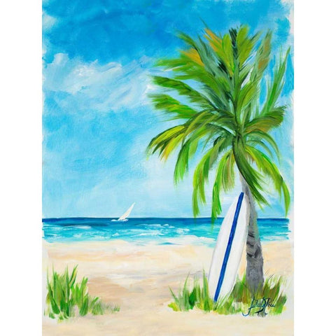 Tropical Surf I Black Modern Wood Framed Art Print by DeRice, Julie