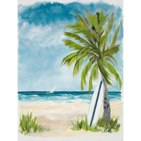 Cloudy Day In Paradise I White Modern Wood Framed Art Print by DeRice, Julie