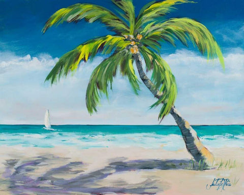 Ocean Breeze I White Modern Wood Framed Art Print with Double Matting by DeRice, Julie