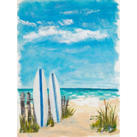 Tropical Surf II Black Modern Wood Framed Art Print by DeRice, Julie