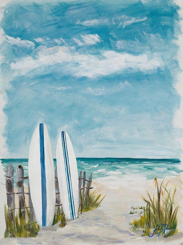 Cloudy Day In Paradise II Black Ornate Wood Framed Art Print with Double Matting by DeRice, Julie