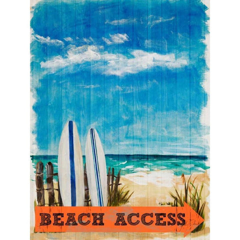 Beach Access White Modern Wood Framed Art Print by DeRice, Julie