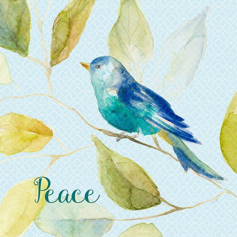 Bird Of Peace White Modern Wood Framed Art Print by Loreth, Lanie