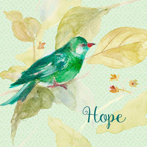 Bird Of Hope White Modern Wood Framed Art Print by Loreth, Lanie