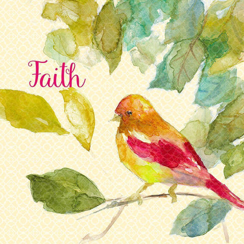 Bird Of Faith White Modern Wood Framed Art Print by Loreth, Lanie