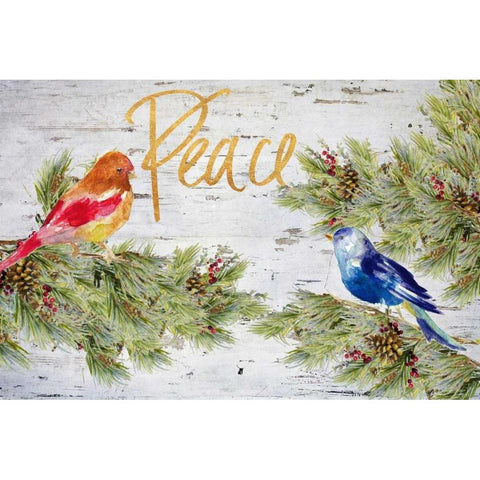 Holiday Peace White Modern Wood Framed Art Print by Loreth, Lanie