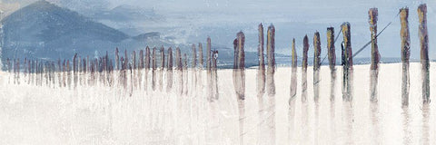 Blue Hidden Pier Panel White Modern Wood Framed Art Print with Double Matting by Pinto, Patricia