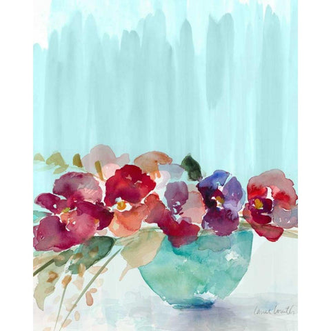 Fresh Blooms Black Modern Wood Framed Art Print with Double Matting by Loreth, Lanie