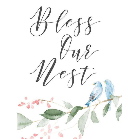 Bless Our Nest White Modern Wood Framed Art Print by Loreth, Lanie