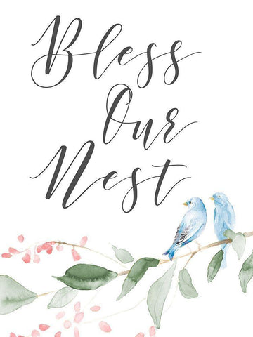 Bless Our Nest White Modern Wood Framed Art Print with Double Matting by Loreth, Lanie