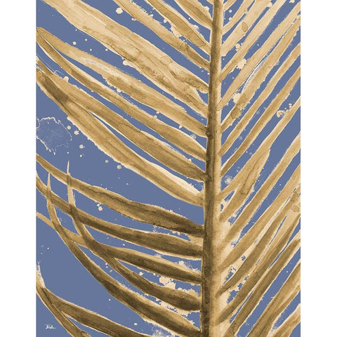 Golden Wet Palm Black Modern Wood Framed Art Print by Pinto, Patricia