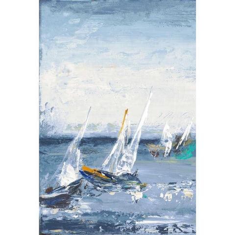 Blue Water Adventure I Black Modern Wood Framed Art Print by Pinto, Patricia