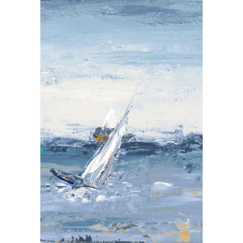 Blue Water Adventure II Black Modern Wood Framed Art Print with Double Matting by Pinto, Patricia