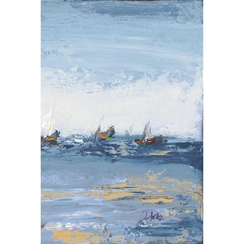 Blue Water Adventure III Black Modern Wood Framed Art Print by Pinto, Patricia