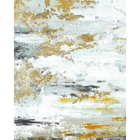 Gold Magic Vertical Abstract II White Modern Wood Framed Art Print by Pinto, Patricia