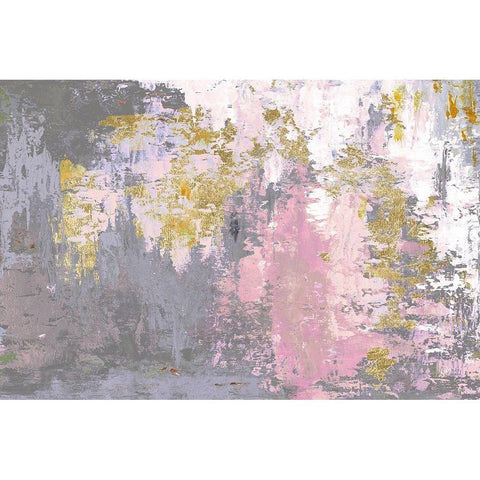 Pink Magic Abstract Gold Ornate Wood Framed Art Print with Double Matting by Pinto, Patricia