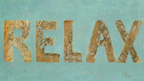 Relax White Modern Wood Framed Art Print with Double Matting by Pinto, Patricia