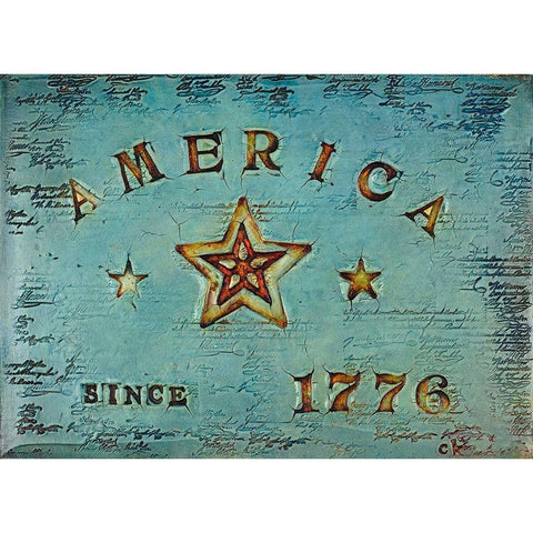 America 1776 Black Modern Wood Framed Art Print with Double Matting by Kinnison, Carolyn