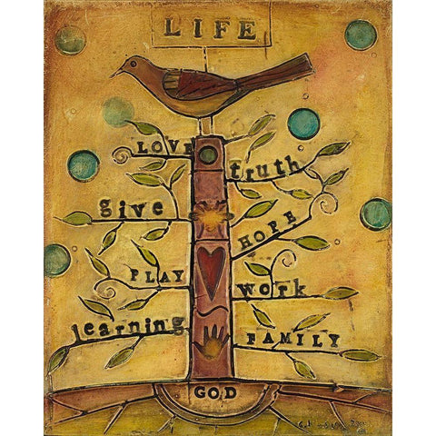 Life Bird Gold Ornate Wood Framed Art Print with Double Matting by Kinnison, Carolyn