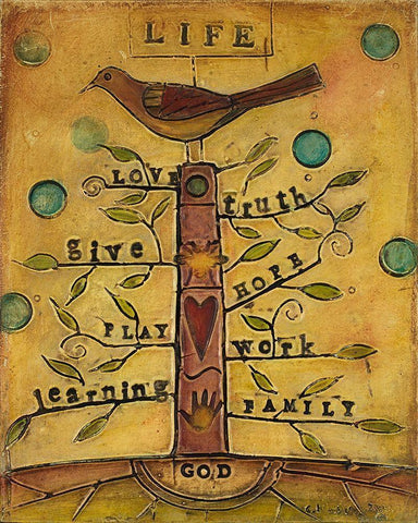 Life Bird Black Ornate Wood Framed Art Print with Double Matting by Kinnison, Carolyn