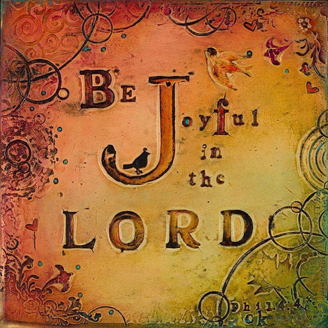 Be Joyful Black Modern Wood Framed Art Print by Kinnison, Carolyn