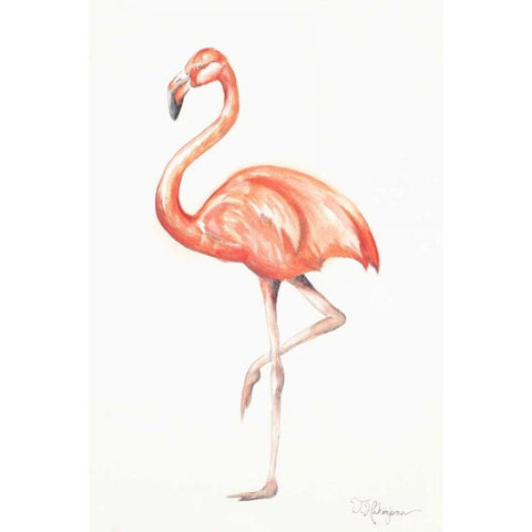 Flamingo Duo II Gold Ornate Wood Framed Art Print with Double Matting by Hakimipour, Tiffany
