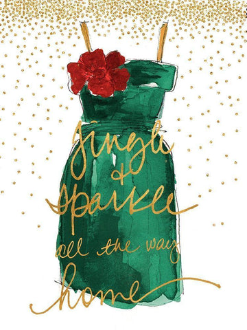 Jingle and Sparkle all the Way Home Black Ornate Wood Framed Art Print with Double Matting by Loreth, Lanie