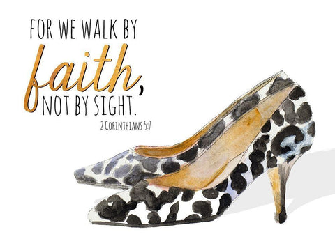 Walk by Faith White Modern Wood Framed Art Print with Double Matting by Loreth, Lanie