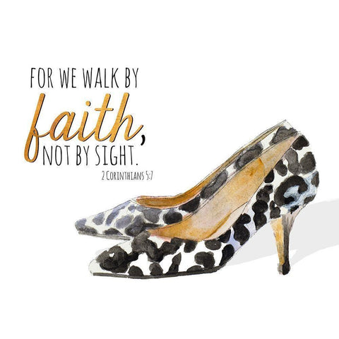 Walk by Faith White Modern Wood Framed Art Print by Loreth, Lanie