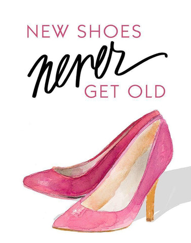 New Shoes Never Get Old White Modern Wood Framed Art Print with Double Matting by Loreth, lanie