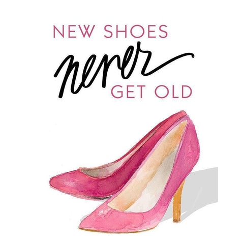 New Shoes Never Get Old White Modern Wood Framed Art Print by Loreth, lanie