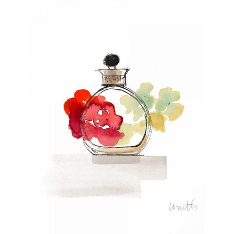 Crystal Watercolor Perfume III White Modern Wood Framed Art Print by Loreth, Lanie