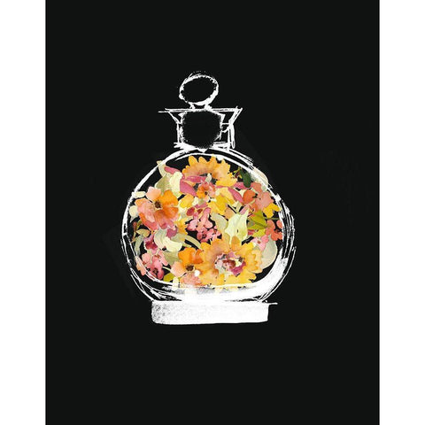 Crystal Watercolor Perfume on Black I White Modern Wood Framed Art Print by Loreth, Lanie