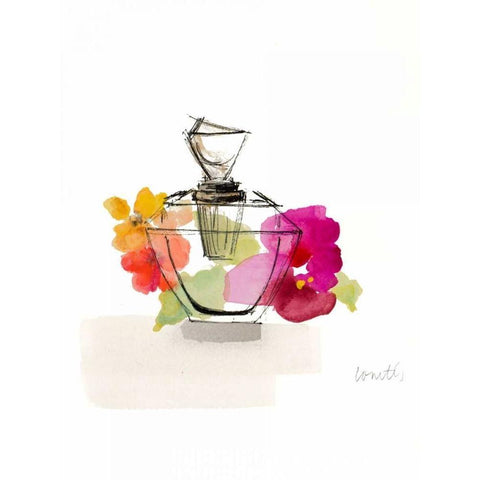 Crystal Watercolor Perfume II White Modern Wood Framed Art Print by Loreth, Lanie