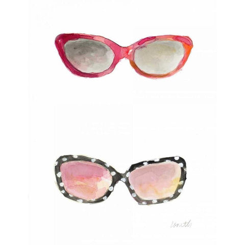 Water Color Sunglasses I White Modern Wood Framed Art Print by Loreth, Lanie