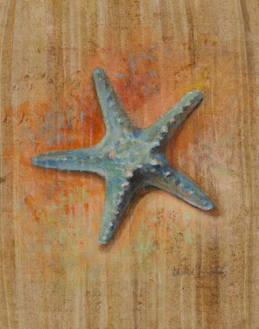 Starfish I White Modern Wood Framed Art Print with Double Matting by Loreth, Lanie