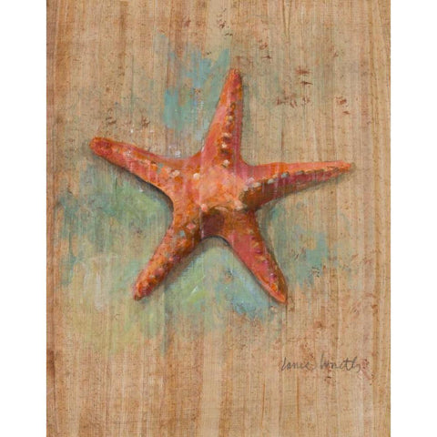 Starfish II Gold Ornate Wood Framed Art Print with Double Matting by Loreth, Lanie