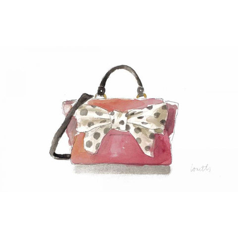 Watercolor Bow Satchel I Black Modern Wood Framed Art Print by Loreth, Lanie