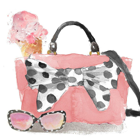 Girl Go Get Your Ice Cream White Modern Wood Framed Art Print with Double Matting by Loreth, Lanie