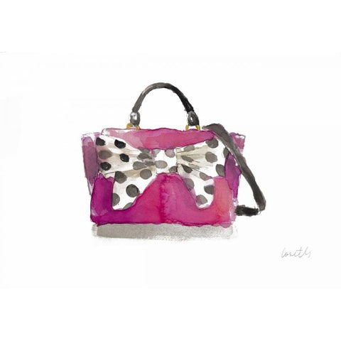 Watercolor Bow Satchel II White Modern Wood Framed Art Print by Loreth, Lanie