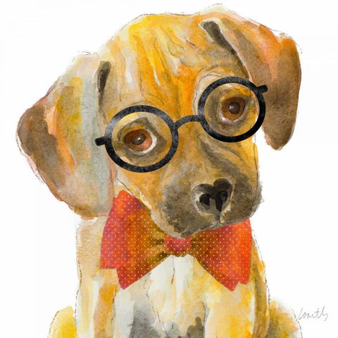 Nerd Pup Square Black Modern Wood Framed Art Print with Double Matting by Loreth, Lanie