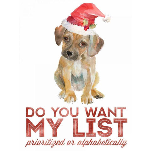 Christmas Retriever Puppy II Black Modern Wood Framed Art Print with Double Matting by Loreth, Lanie