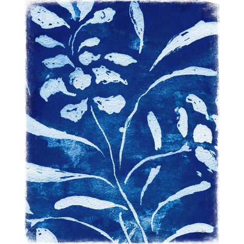 Azure Flora I Black Modern Wood Framed Art Print with Double Matting by Medley, Elizabeth