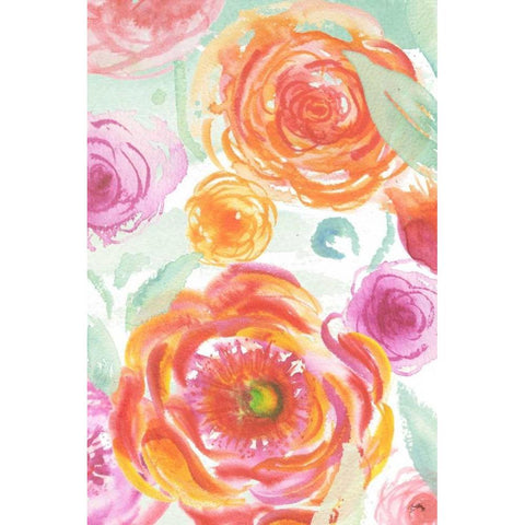 Colorful Roses II Black Modern Wood Framed Art Print by Medley, Elizabeth