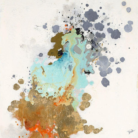 Splash Square Black Modern Wood Framed Art Print with Double Matting by Pinto, Patricia