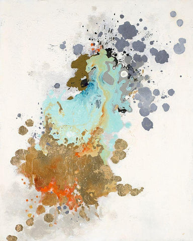 Splash White Modern Wood Framed Art Print with Double Matting by Pinto, Patricia